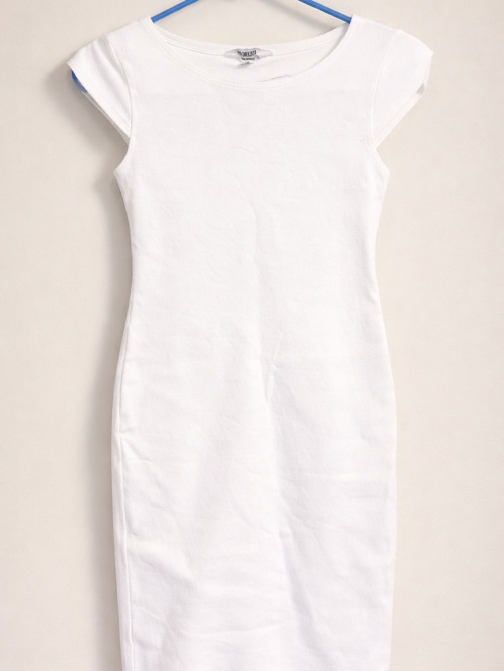 BB Dakota Steve Madden White Ribbed Midi Bodycon Dress Size S
